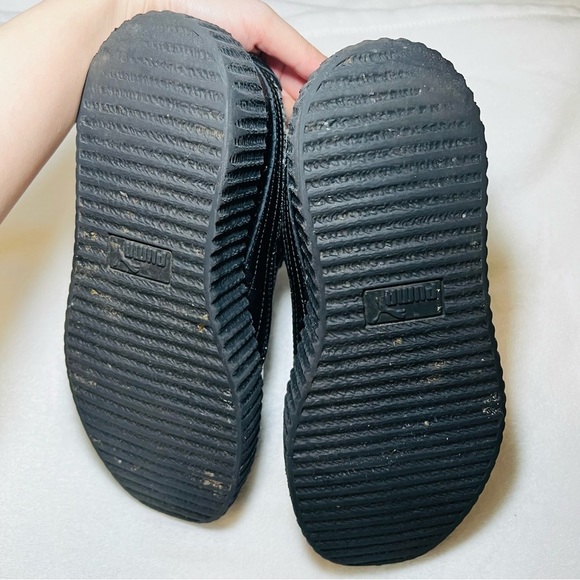 PUMA X Fenty Rihanna Creeper Wrinkled Patent Womens Trainers Black - Size: 6 - Picture 7 of 11